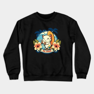 Aloha Cat Crewneck Sweatshirt